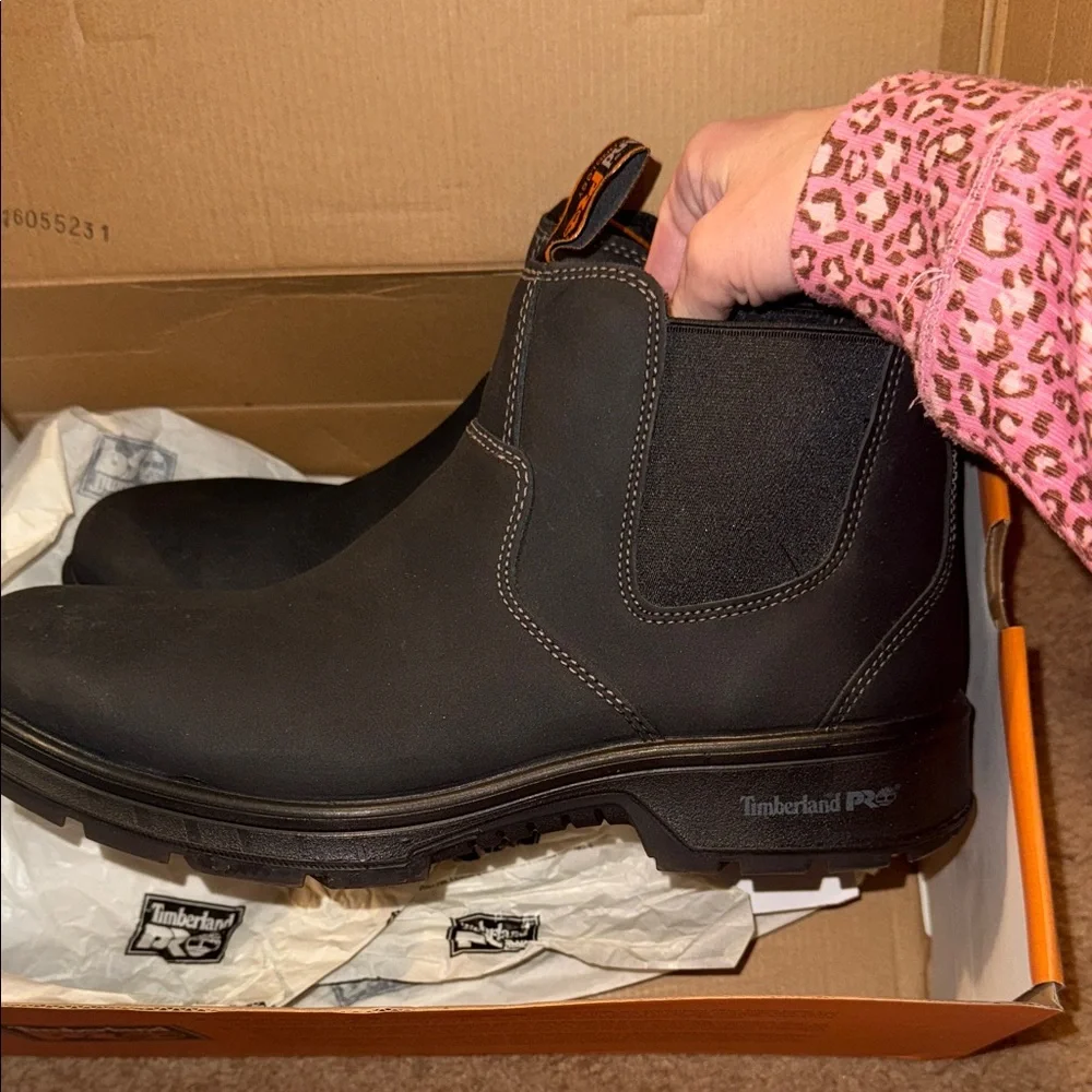 Timberland PRO Men's Black Nashoba Casual Composite Toe Waterproof Chelsea Boots